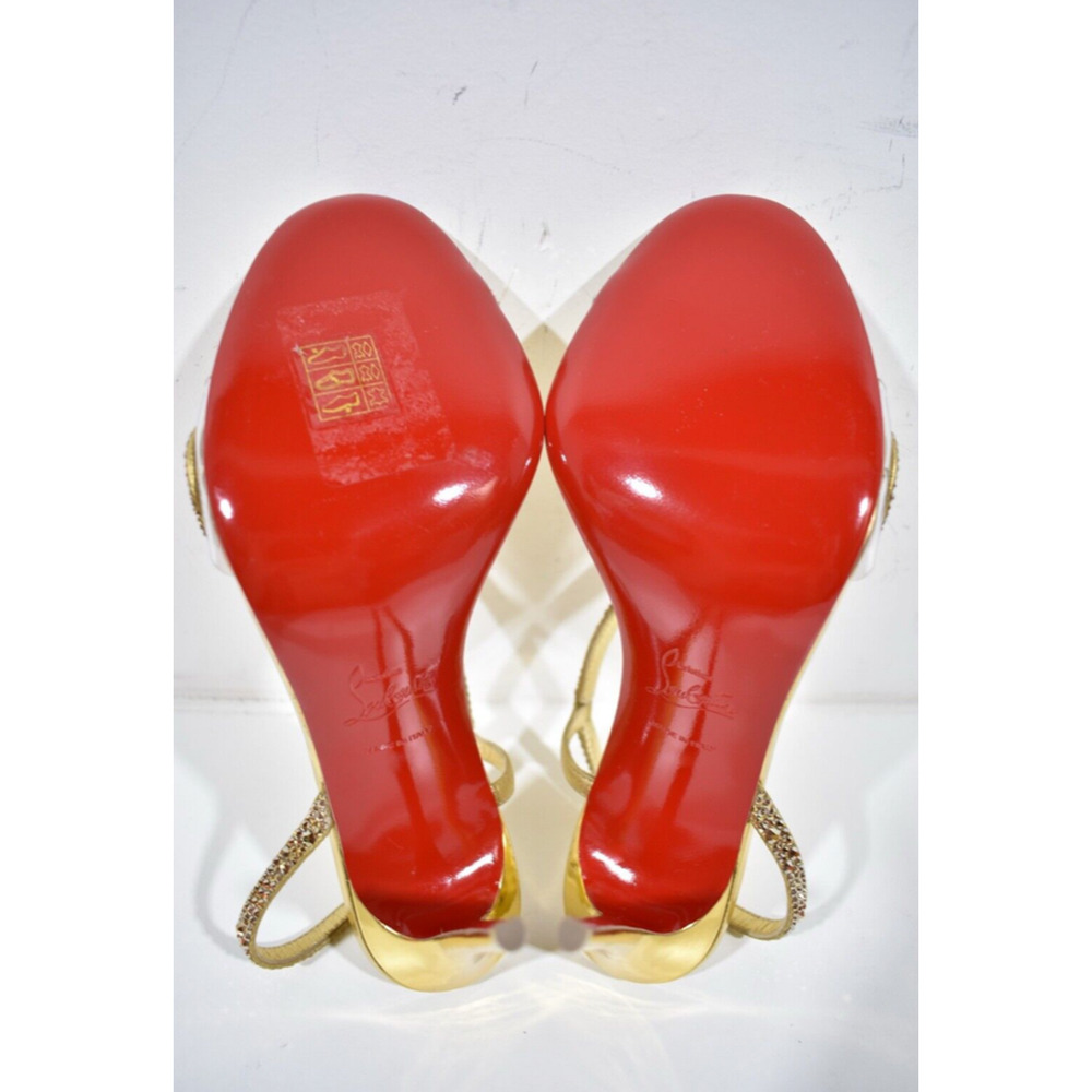 Christian Louboutin Rosalie Strass 100 Gold Ankle Strap Sandal Heel Pump 42 - Picture 12 of 12